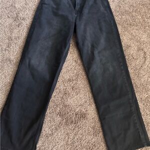 Good American Charcoal Mid-Rise Baggy Jeans
